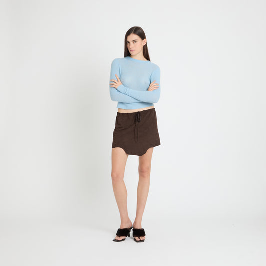 Double Trouble brown suede skirt