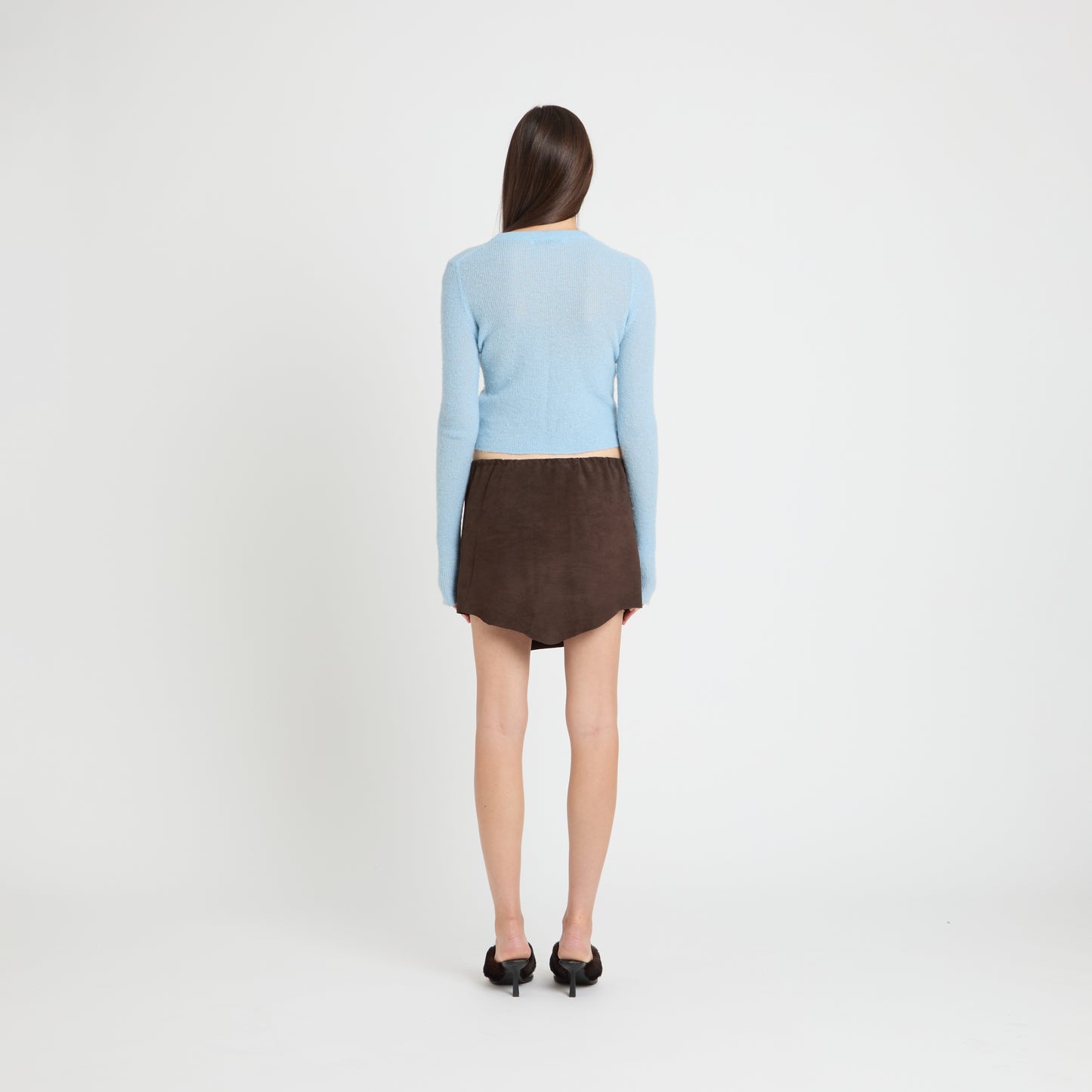 Double Trouble brown suede skirt