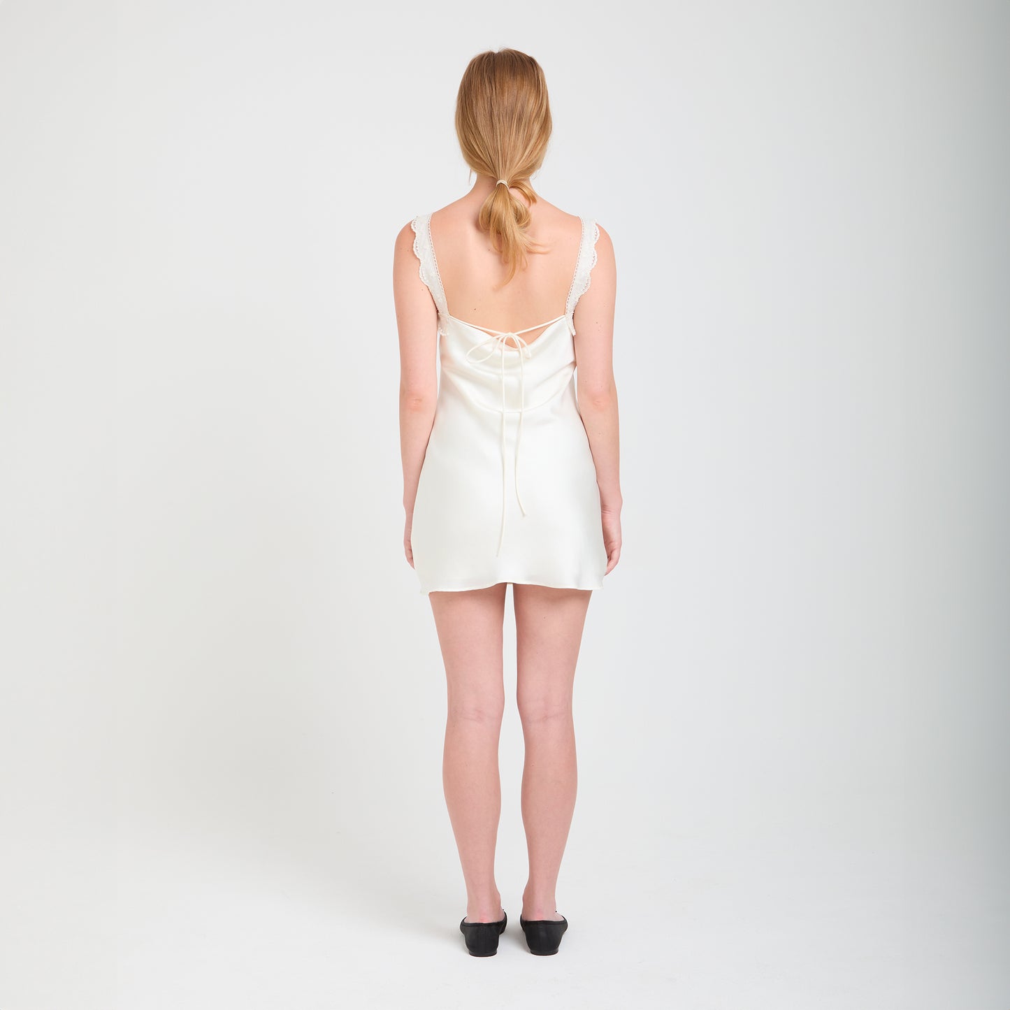 Mini abito Nina in raso bianco