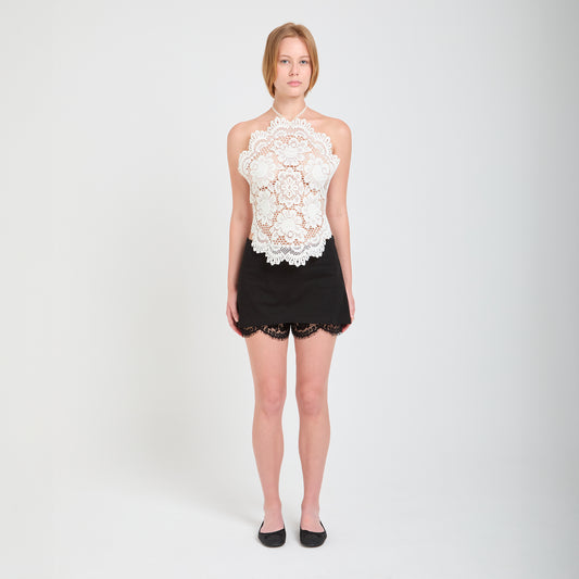 Gonna pantalone in cotone nera Little Black Miniskirt