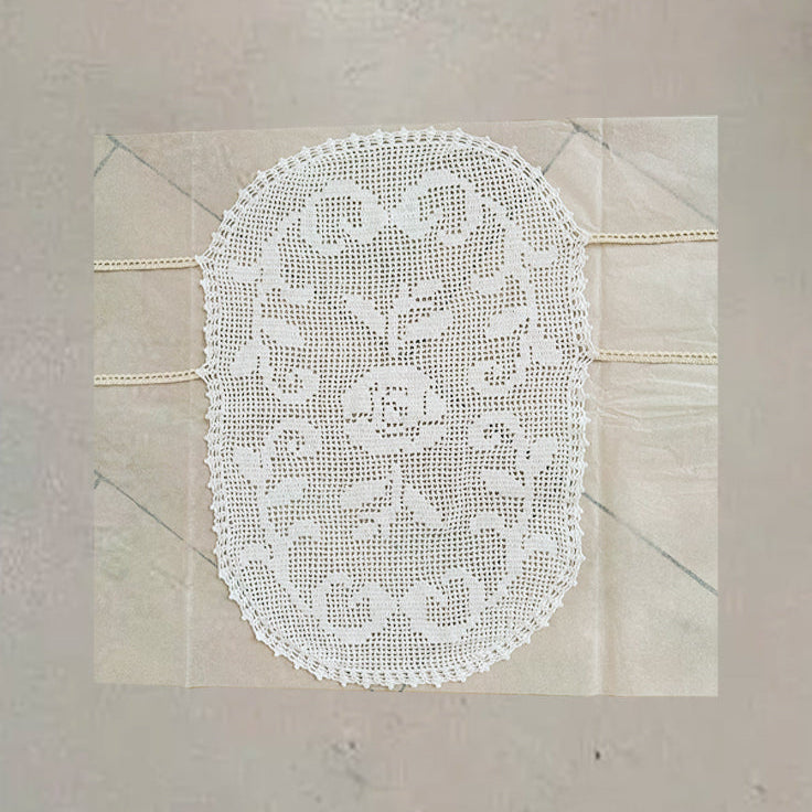Top in cotone crochet bianco Lace from her table vol 3